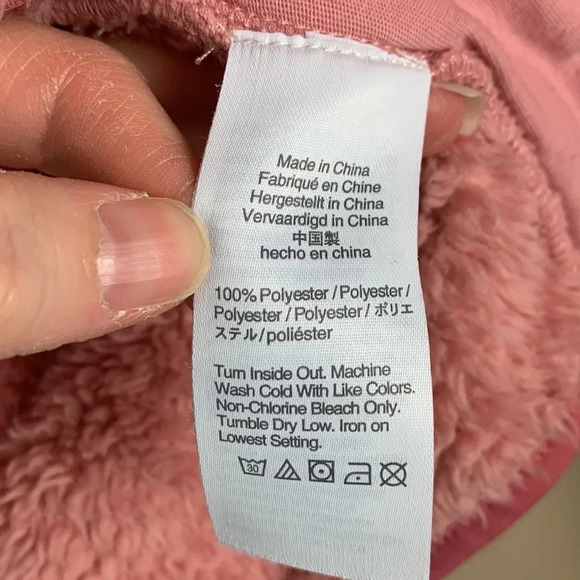 Crewcuts pink fuzzy snap pullover sz lg - Picture 6 of 7